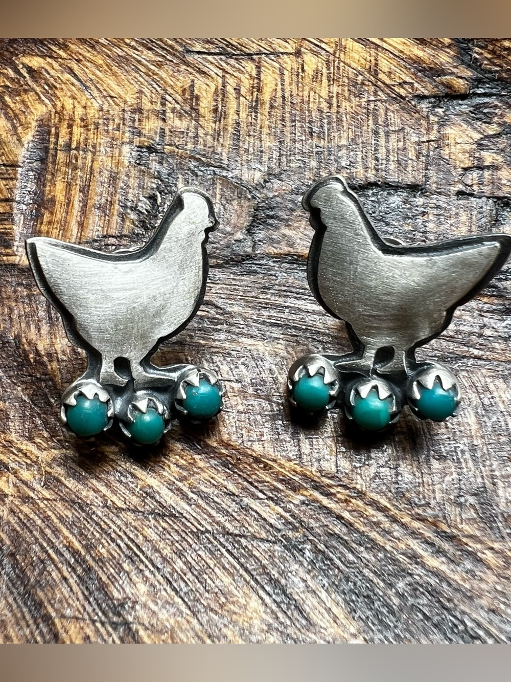 Sterling Silver Kingman Turquoise Chicken Post Earrings